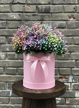 Цветочная композиция из Гипсофила и Розы в шляпной коробке #REPLACE_PRED# Зуе