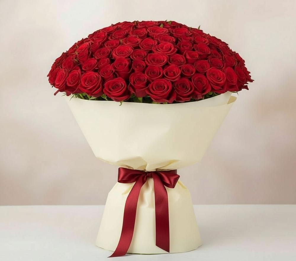 Букет 101 Красная роза Милано в Зуе