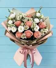 Букет цветов из:  Розы, Альстромерии и Лизиантусы в Зуе