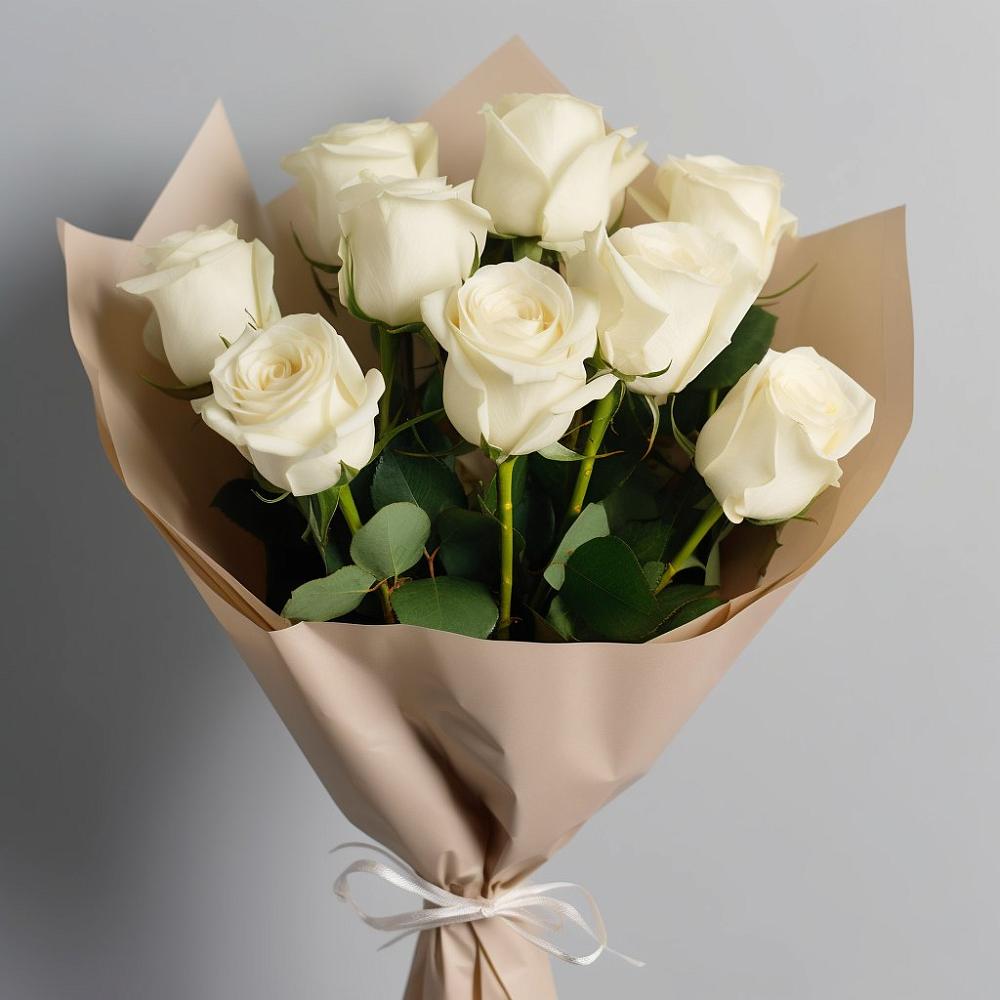 Букет 9 Белых роз Эдлесс Лав в Зуе