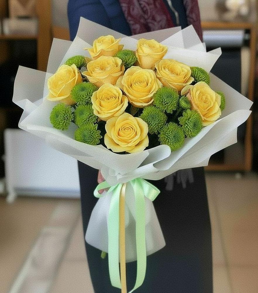 Букет цветов из: Хризантемы и Розы в Зуе