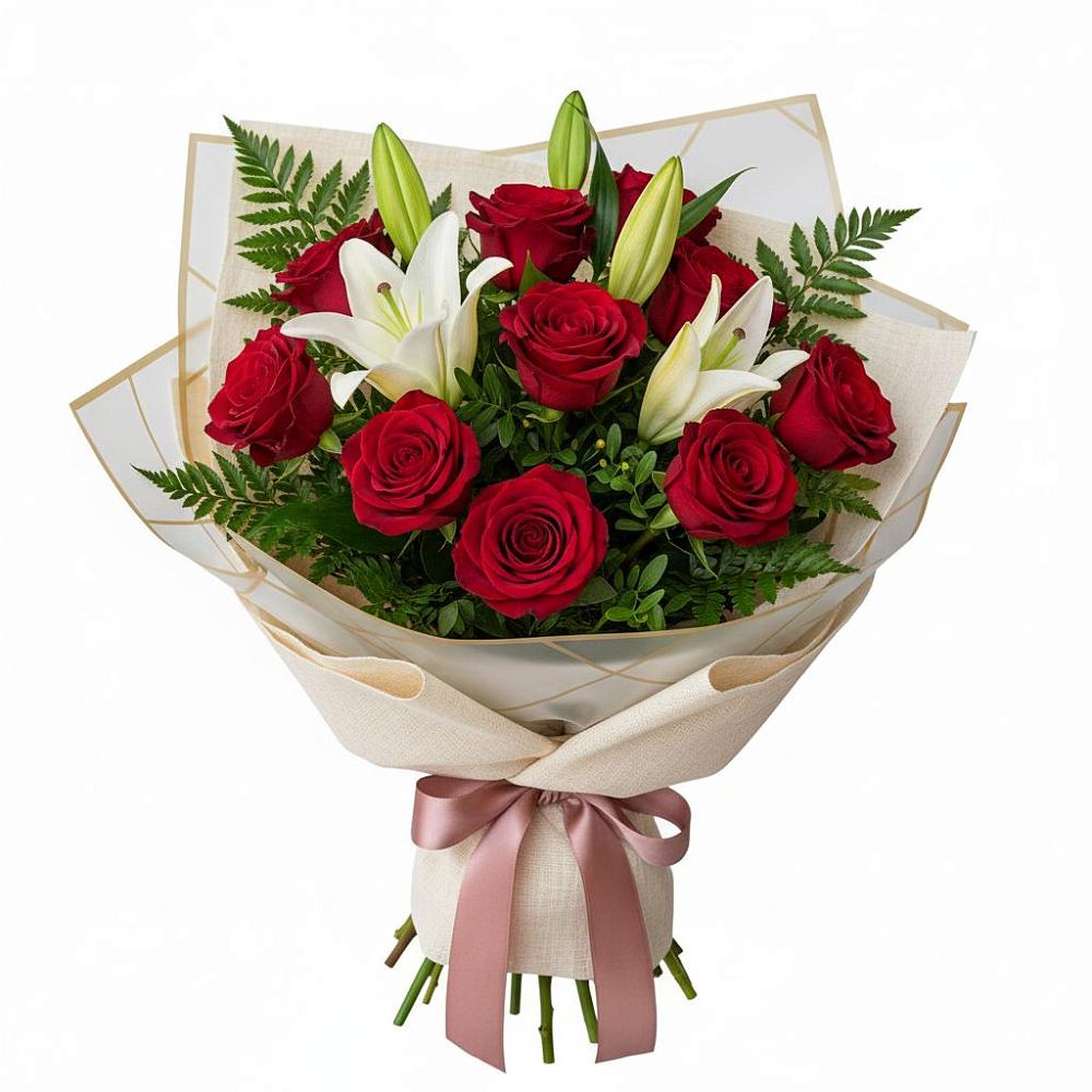 Букет цветов из: Лилии и Розы в Зуе