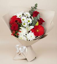 Букет цветов из:  Розы, Хризантемы, Герберы и Лилии в Зуе