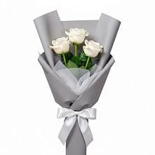 Букет 3 белые розы в Зуе