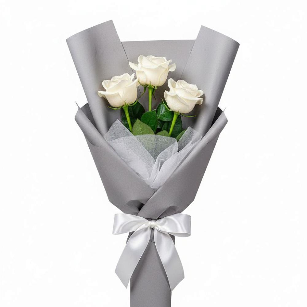 Букет 3 белые розы в Зуе
