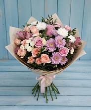 Букет цветов из:  Хризантемы, Розы и Альстромерии в Зуе