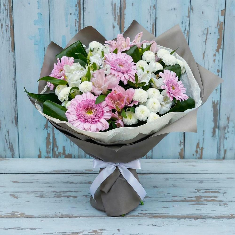 Букет цветов из: Герберы, Альстромерии и Хризантемы в Зуе